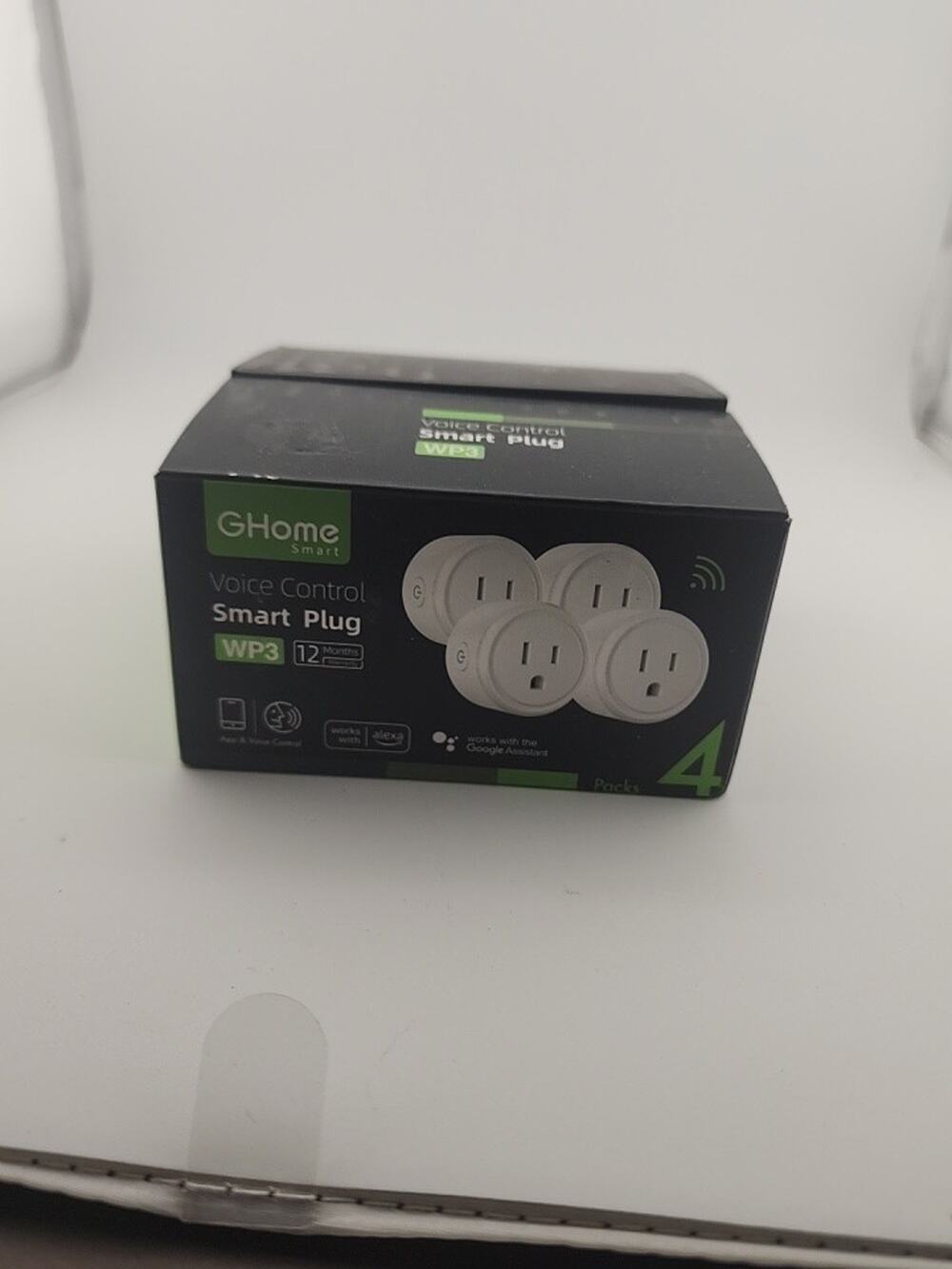 GHome Smart WP3 Wi-Fi Smart Plug 4-Pack, App/Voice, Alexa/Google, White